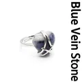 Elegant adjustable silver ring with a polished heart-shaped blue sodalite stone - Blue Sodalite