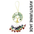 Tree of Life car hanging ornament featuring natural Aventurine and chakra stones - Aventurine Jade