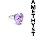 Elegant silver ring featuring a heart-shaped purple amethyst gemstone for women - Amethyst