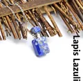 Pendentif collier bouteille de parfum en cristal de lapis-lazuli naturel bleu roi - Lapis-lazuli / Argent