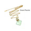 Collana con ciondolo flacone profumo elegante in fluorite verde a forma di diamante - Fluorite Verde