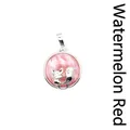 Volcanic stone fox pendant necklace in watermelon red finish for stylish accessory look - Watermelon Red (aljylp1244)