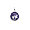 Elegant silver fox pendant necklace featuring a deep blue natural lapis lazuli stone - Lapis Lazuli (aljylp1244)