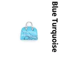 Natürlicher blauer Türkisstein-Anhänger in Form einer Handtasche mit Silbergriff - Blauer Türkis