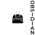 Einzigartiger schwarzer Obsidian-Anhänger in schickem Handtaschen-Design für Damen - Obsidian