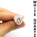 Elegant heart-shaped clear quartz ring for women featuring a minimalist silver-tone setting - White Crystal