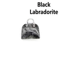 Handtaschen-Anhänger aus natürlichem Labradorit mit schwarzem Glanzeffekt - Larvikit