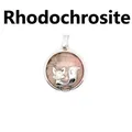 Exquisite rhodonite stone pendant necklace featuring a silver fox charm for jewelry - Rhodonite (aljylp1244)