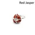 Heart-shaped red stone ring with silver-tone bow setting variant - Red Jasper
