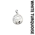 Elegant white turquoise fox pendant necklace featuring a silver-tone circular frame design - White Turquoise (aljylp1244)