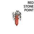 Mens dragon wrap pendant with red jasper hexagonal crystal pillar jewelry accessory - Pendant Only / Red Jasper (Dragon Style)