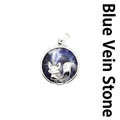 Blue sodalite stone pendant necklace with silver fox charm design - Sodalite (aljylp1244)
