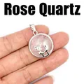 Exquisite rose quartz fox pendant necklace for women with silver finish metal frame - Rose Quartz (aljylp1244)