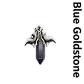 Vintage gothic bat wing pendant with blue sandstone sparkly hexagonal crystal point - Pendant Only / Blue Sandstone (Bat Style)