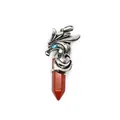 Men's dragon head pendant featuring a hexagonal red jasper stone pillar SKU variant - Pendant Only (Horse Style) / Red Jasper
