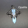 Cupid's bow and arrow opalite crystal pendant necklace for women - Opal