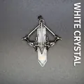 Cupid's bow and arrow pendant with natural clear quartz crystal pillar for women - White Crystal