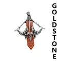 Cupid's arrow pendant with goldstone crystal in silver finish - Gold Sandstone