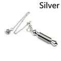Retro metallic silver dowsing pendulum pendant for divination, meditation, and healing rituals. - Silver