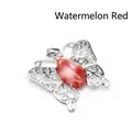 Collana con ciondolo a farfalla rosso anguria con eleganti dettagli in filigrana d'argento - Rosso anguria
