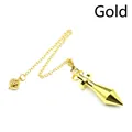 Conical metal dowsing pendulum pendant in golden finish for SKU identification - Gold