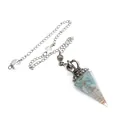 Aquamarine crystal crushed stone resin dowsing pendulum with elegant silver chain - Aquamarine