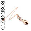 SKU: Polished rose gold metal conical dowsing pendulum with delicate chain link - Rose Gold