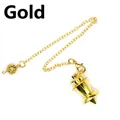 Gold electroplated brass dowsing pendulum for tarot divination and energy work - Gold