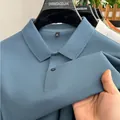Premium men's solid color pique polo shirt featuring a classic turndown collar and soft cotton - Grey Blue