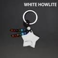 Boho natural white howlite star keychain with vibrant multi-color bead tassel accessory - Howlite