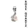 Punk-Stil Silber Totenkopf Anhänger mit Skeletthand und natürlicher Rosenquarz Perle - Rosenquarz