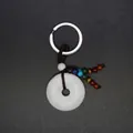 Natuurlijke witte turquoise chakra steen sleutelhanger - Howliet