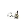 Silver-tone adjustable antler ring featuring a natural teardrop dalmatian jasper stone - Dalmatian Jasper