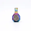 Rainbow electroplated agate aromatherapy perfume bottle necklace pendant - Iridescent Octagon Aromatherapy Bottle (aljylx1444) / Style 1