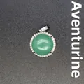 Eleganter runder Anhänger aus natürlichem grünem Aventurin mit Mikrokristallen - Anhänger Nur (Aventurin Jade) / Aventurin-Jade