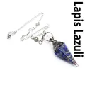Natural lapis lazuli crystal stone resin hexagonal cone dowsing pendulum pendant - Lapis Lazuli