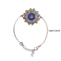 Vintage-Armband mit natürlichem Lapislazuli-Stein und antiker Bronzebeschichtung - Lapislazuli