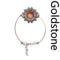 Vintage-Sonnenblumenarmband mit schimmerndem Goldstein und verstellbarer Kette - Goldsandstein