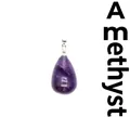 Elegant natural teardrop shaped purple amethyst gemstone pendant necklace for women - Amethyst