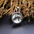 Pendentif oiseau en argent vintage avec pierre turquoise blanche naturelle pour bijoux - Turquoise Blanche (aljylp1510)