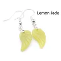 Boucles d'oreilles pendantes en pierre naturelle en forme d'aile en jade citron - Jade Citron