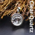 Pendentif oiseau élégant en cristal blanc naturel avec deux oiseaux sur une branche - Cristal Blanc (aljylp1510)