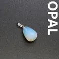 Minimalist opalite teardrop pendant necklace with silver bail for elegant daily wear - Opal