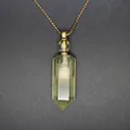 Elegant hexagonal lemon crystal aromatherapy perfume bottle necklace with gold chain - Lemon Crystal (Gold)