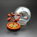 Detailed view of mini natural stone tree of life with glass dome and red jasper leaves - Red Jasper