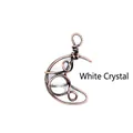 Handmade wire wrapped moon pendant with natural clear quartz crystal gemstone. - Moon / Clear Quartz (Ancient Bronze)