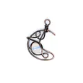Handmade antique copper wire wrapped crescent moon pendant featuring an opalite gemstone - Moon / Opalite (Ancient Bronze)