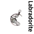 Handmade copper wire wrapped moon pendant with natural labradorite gemstone SKU - Moon / Labradorite (Ancient Bronze)
