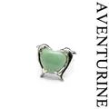 Élégante bague en jade aventurine verte en forme de cœur avec un motif de dauphin - Jade aventurine