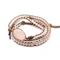 Handmade pink rose quartz beads multi-wrap bracelet featuring an oval faceted stone - Rose Quartz Natural Stone (aljylb1429) / Rose Quartz